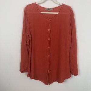 FLAX Sienna 100% Linen Tunic Top Sz Small